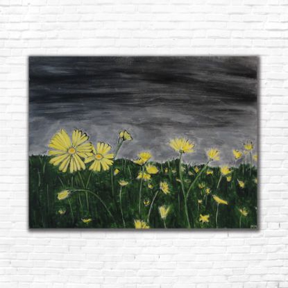 Picture of Original Acrylic Painting, Print on Canvas, 'Stormy Skies', 30" x 22.5" x .75"