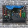 Picture of Original Acrylic Painting, Print on Canvas, 'Colombia Night Street', 24" x 18" x .75"