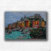 Picture of 'Colors of Portovenere', Original Acrylic Painting / Print on Canvas, 36" x 24" x .75"