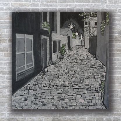 Picture of 'London Night',  Original Acrylic Painting / Print on Canvas, 30" x 30" x .75"