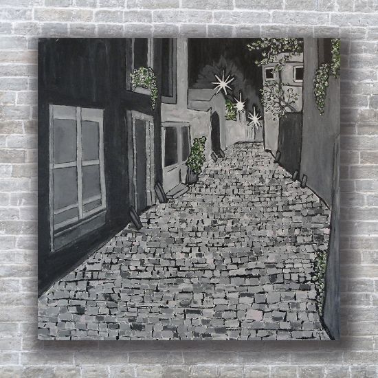 Picture of 'London Night',  Original Acrylic Painting / Print on Canvas, 30" x 30" x .75"