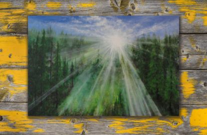 Picture of 'Forest Morning', Original Acrylic Painting / Print on Canvas, 3' x 2'